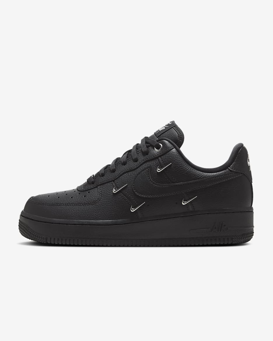 Nike Air Force 1 '07 LX女子空军一号运动鞋 - 黑/黑/金属银/黑