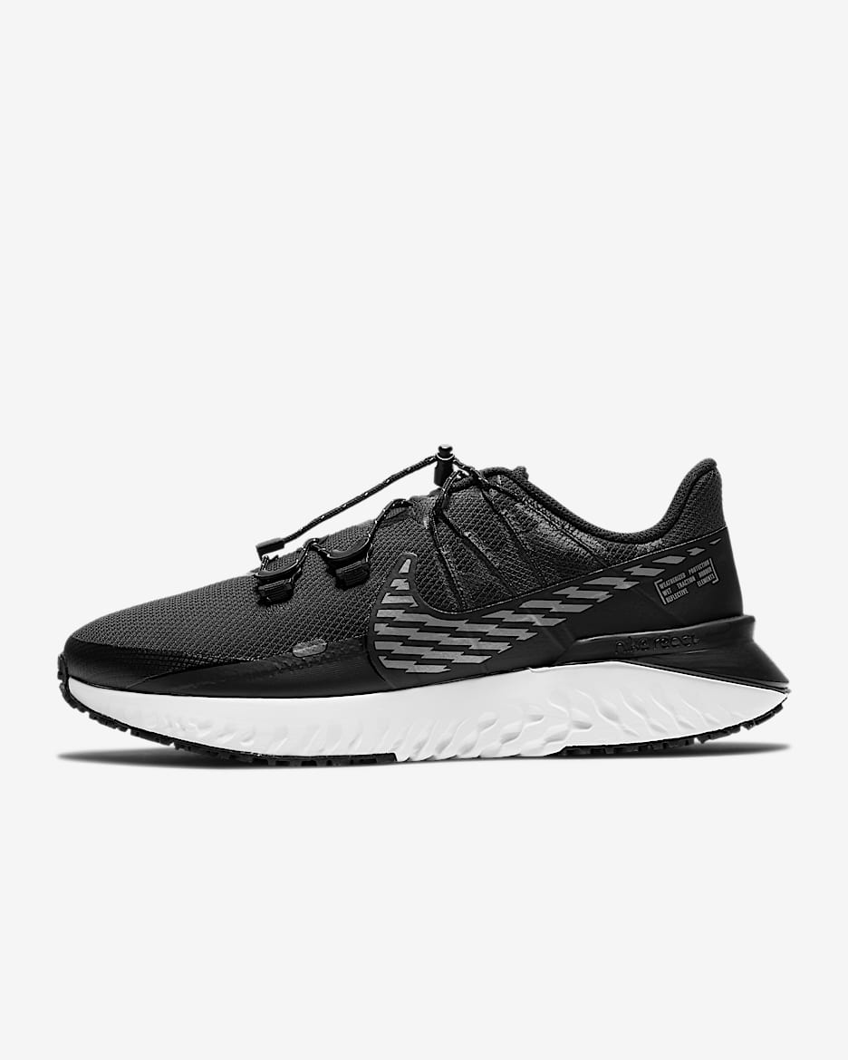 Nike Legend React 3 Shield 女子跑步鞋 - 黑/灰黑/白色/金属暗灰