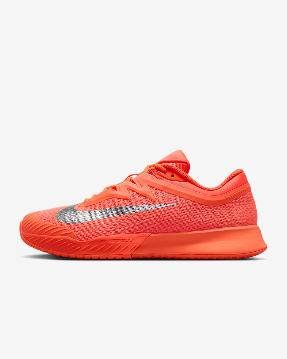 Nike Vapor Pro 3 Premium 男子硬地球场网球鞋 - 橙红/金属银