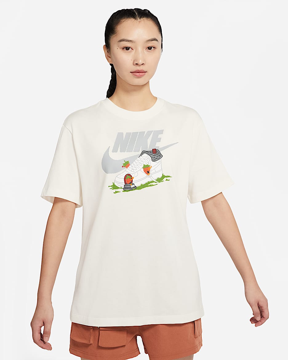 Nike Sportswear 女子 Oversize 风印花T恤 - 帆白