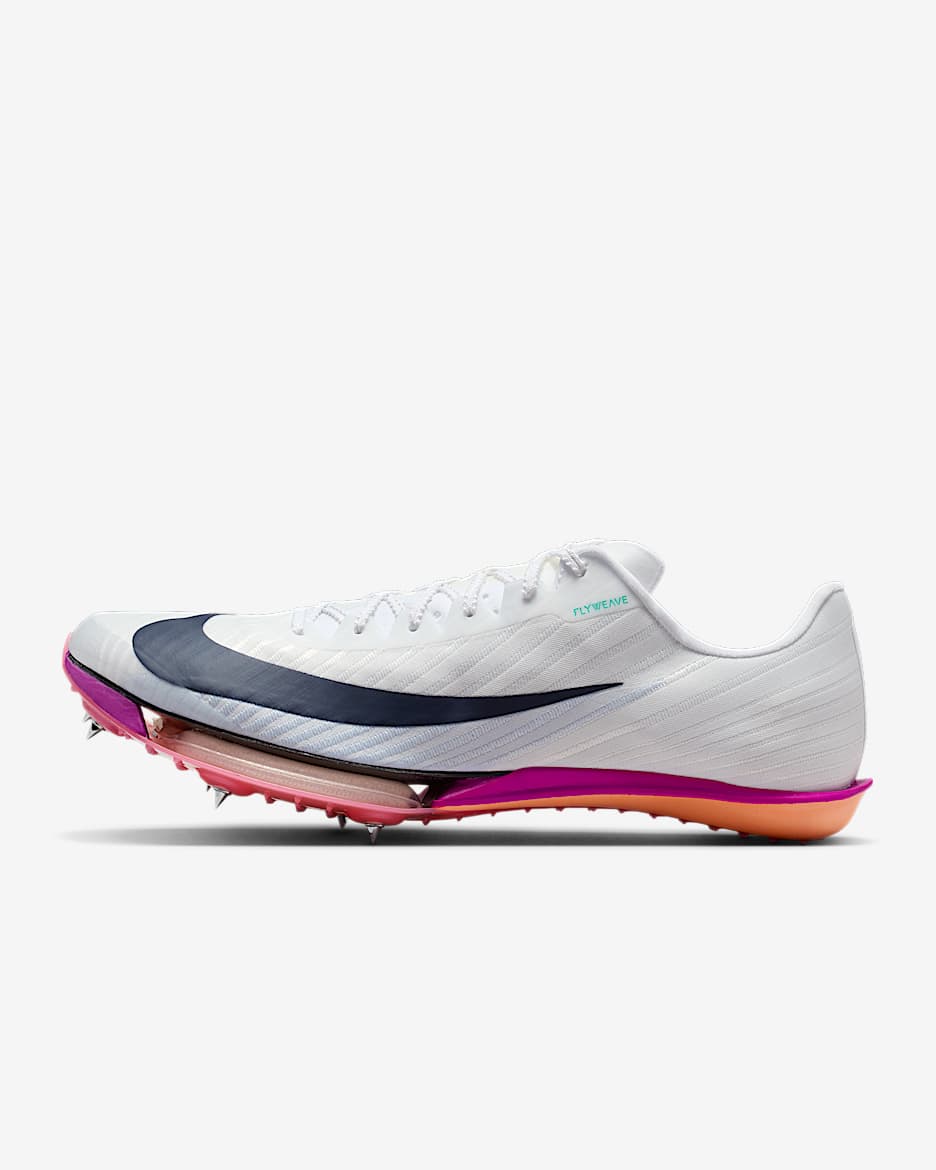 Nike Maxfly 2 男子田径钉鞋 - 白色/亮深红/宝石绿/黑曜石色