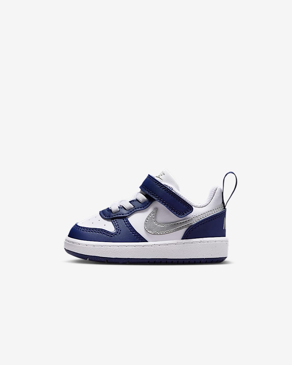 Nike Court Borough Low Recraft 耐克酷菠萝婴童运动鞋 - 白色/深夜蓝/深藏青/金属银
