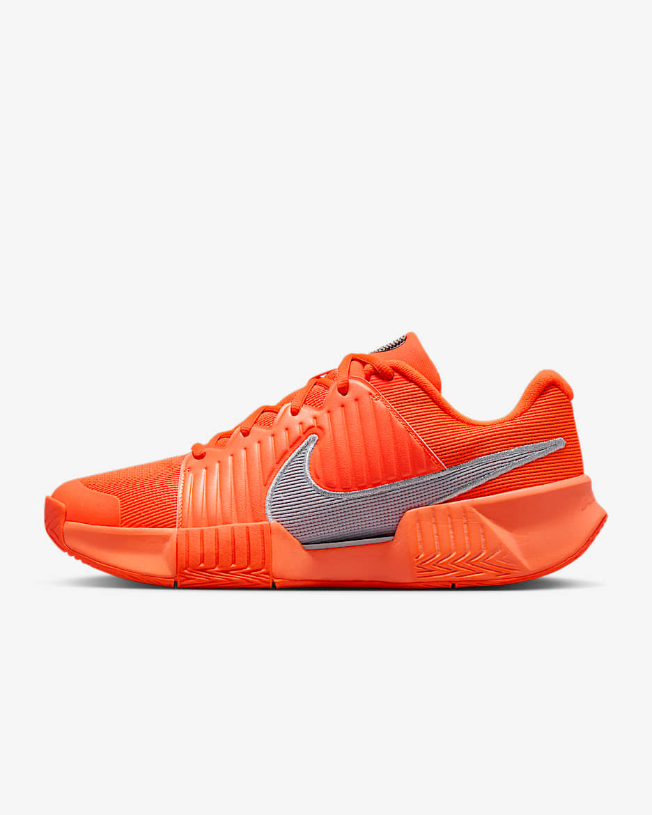 Nike GP Challenge Pro Premium 男子硬地球场网球鞋 - 橙红/金属银