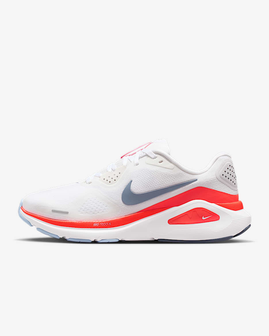 Nike Structure 26 耐克稳程女子公路跑步鞋 - 白色/火山岩红/氢蓝/灰石板蓝