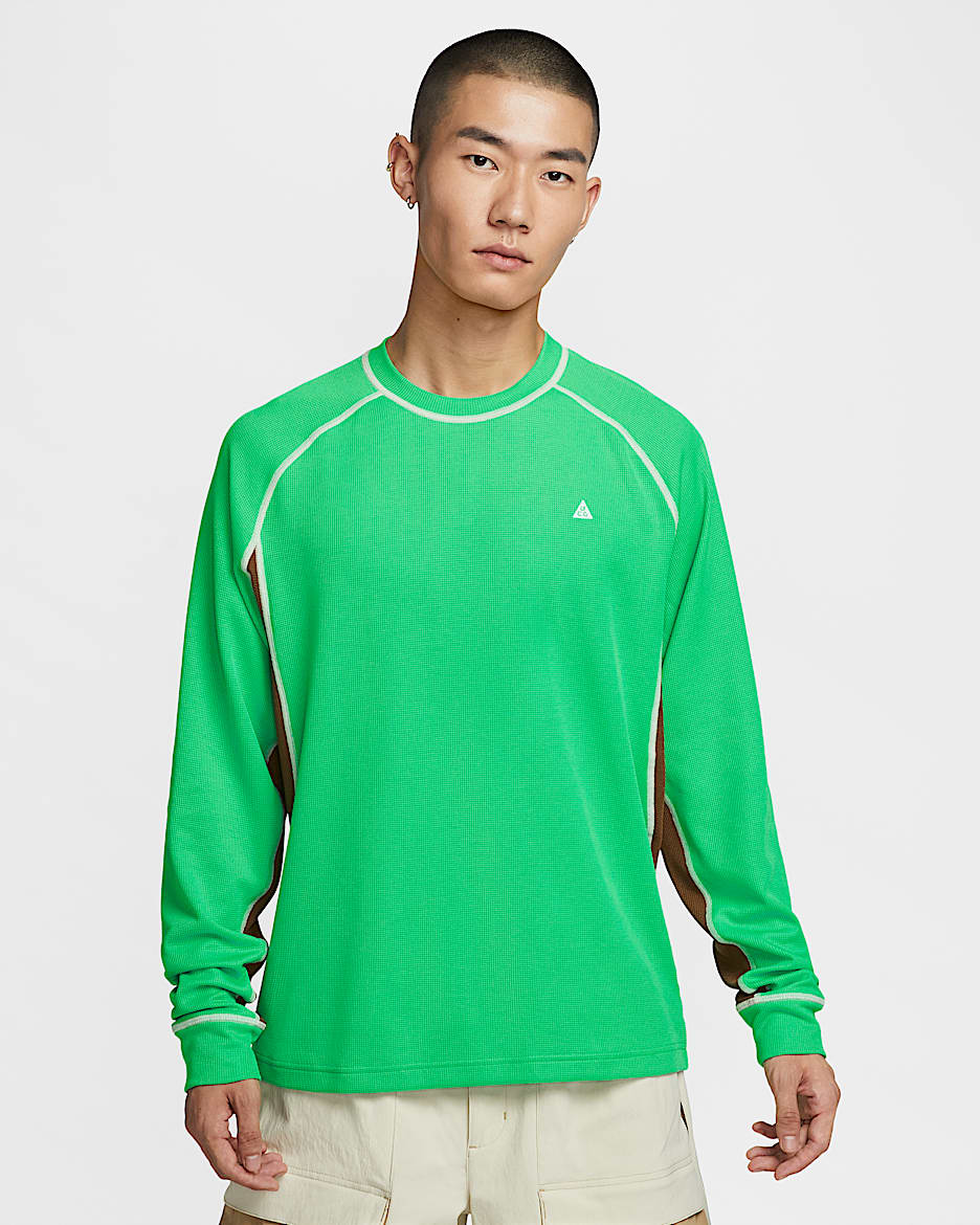 Nike ACG "Chinati" Dri-FIT ADV 男子速干防晒长袖上衣 - 惊喜绿/苔木棕色/浅卡其/山峰白