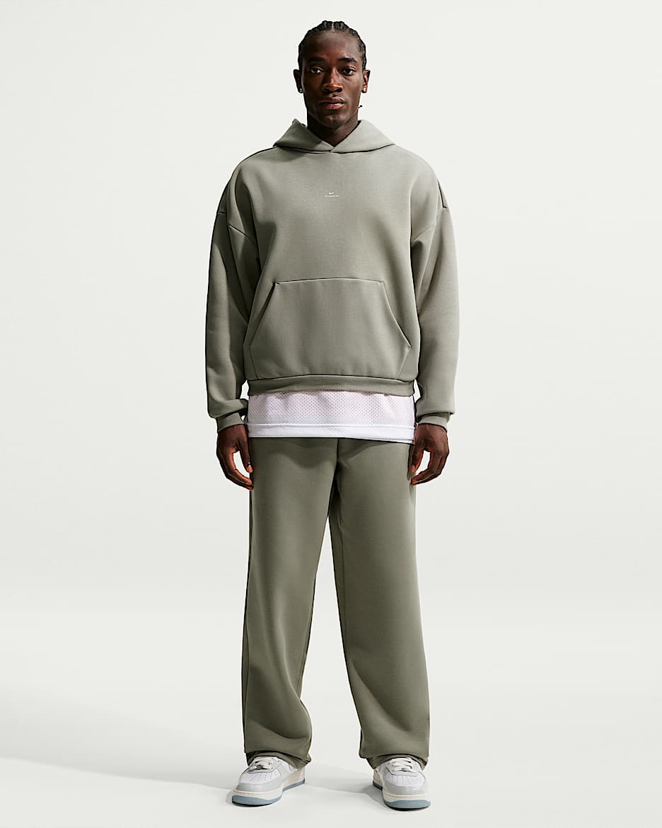 Nike Standard Issue Therma-FIT 耐克篮球小标系列男子加绒直筒篮球长裤 - 暗泥灰/淡象牙白