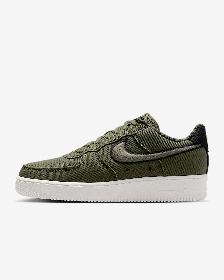 Nike Air Force 1 Low Canvas 男子空军一号运动鞋 - 军橄榄绿/幻影灰白/黑/橄榄绿