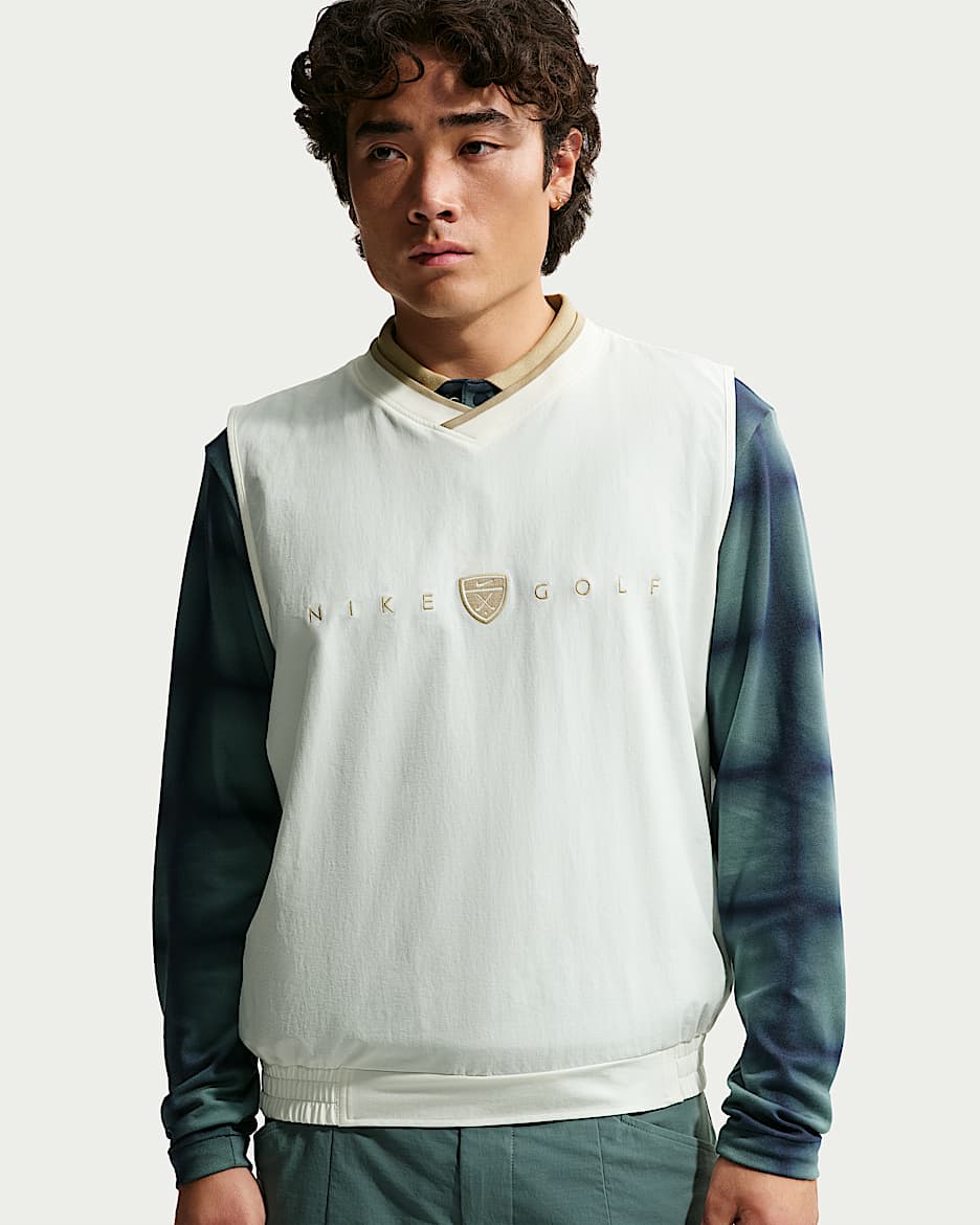 Nike Fairway Fresh Dri-FIT 男子速干高尔夫无袖上衣 - 帆白/石灰色