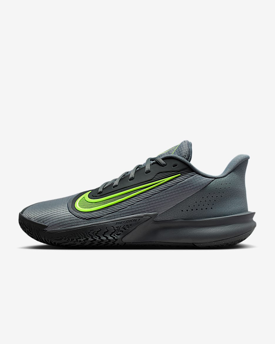 Nike Precision 7 男子篮球鞋 - 烟灰/黑/煤黑/荧光黄