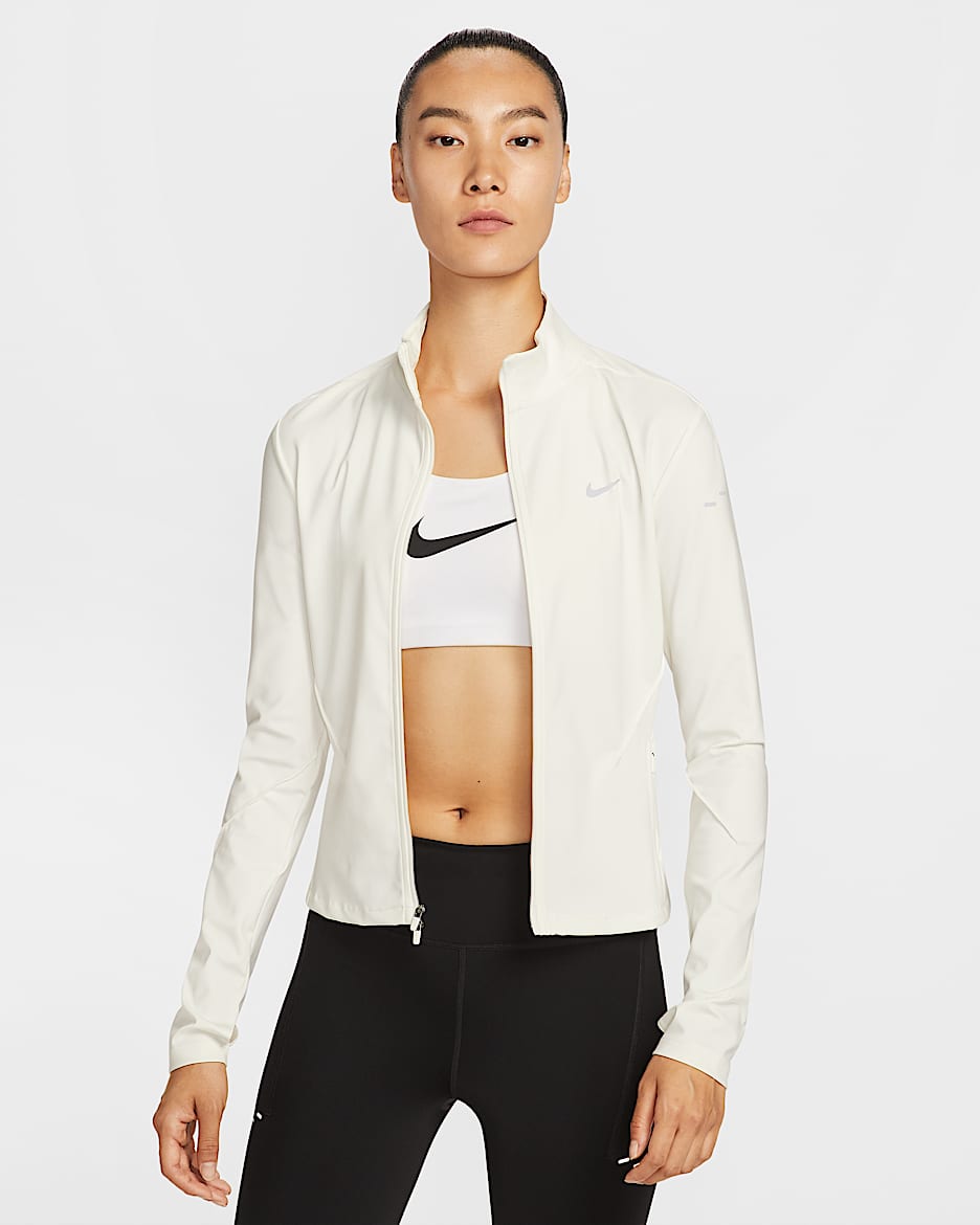Nike Swift Dri-FIT 女子速干全长拉链开襟跑步上衣 - 帆白