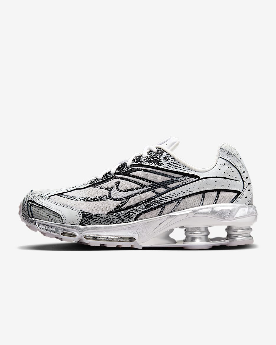 Nike Shox Ride 2 男子气柱运动鞋 - 白色/黑/淡雅金/金属银灰