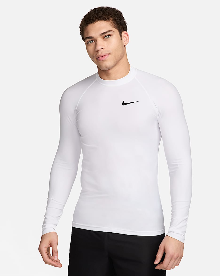 Nike Swim Whitewater 男子防晒长袖冲浪衣 - 白色/黑