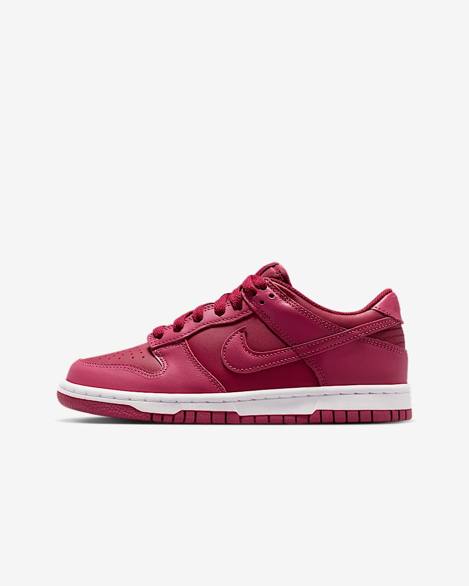 Nike Dunk Low 大童运动鞋 - 队红/甜菜红/白色/甜菜红