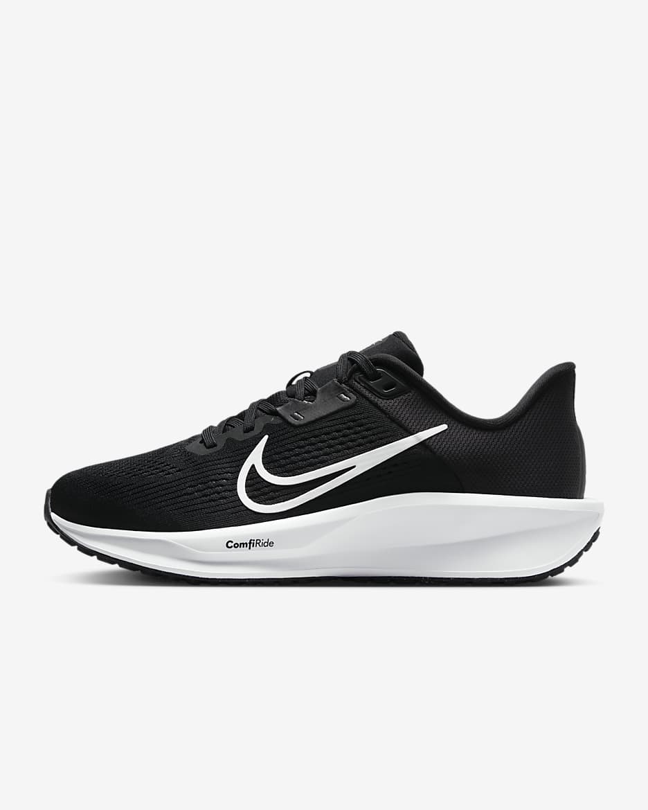 Nike Quest 6 女子柔软回弹公路跑步鞋 - 黑/铁灰/白色