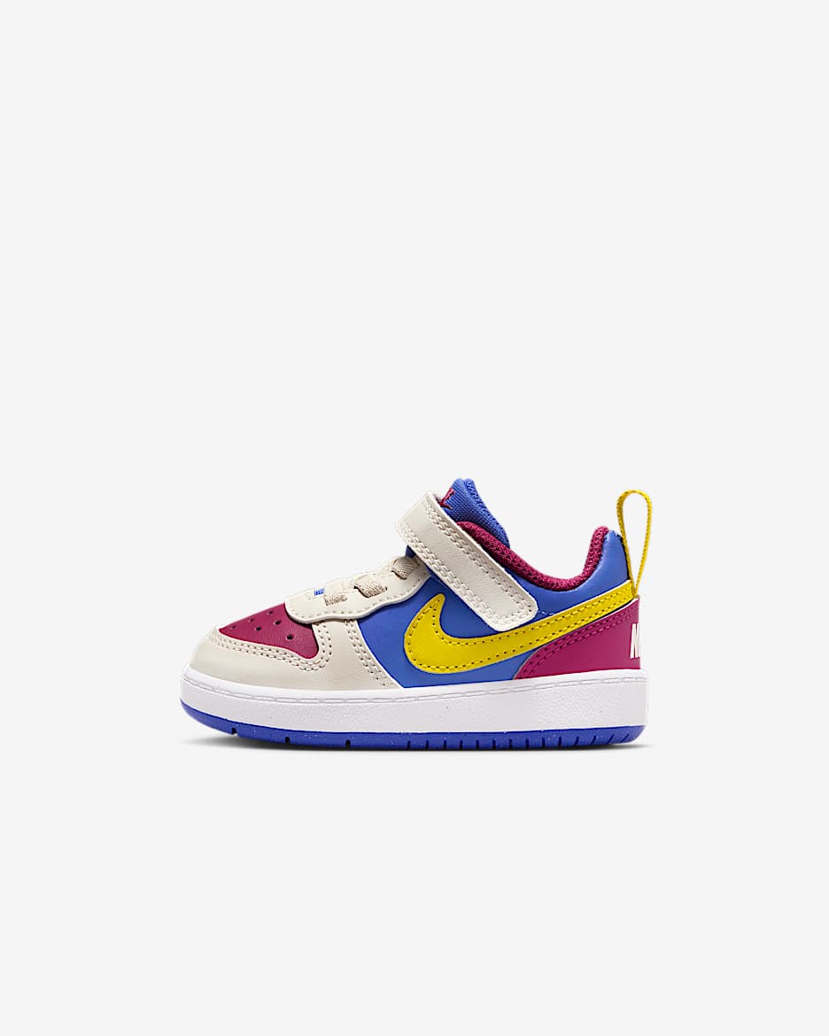 Nike Court Borough Low Recraft 耐克酷菠萝婴童运动鞋 - 甜菜红/珍珠灰/彗星蓝/亮黄