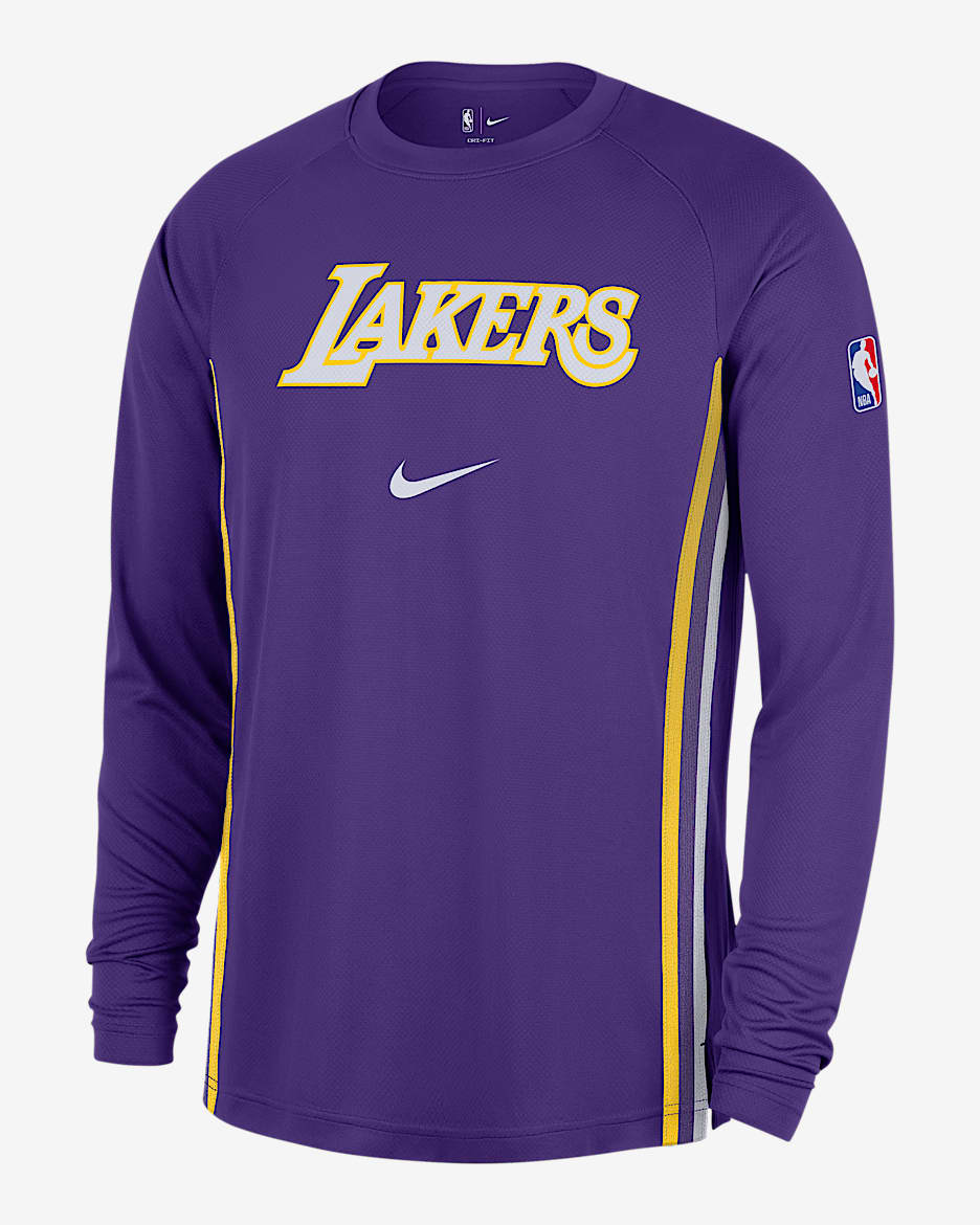 洛杉矶湖人队 Nike Dri-FIT NBA 男子速干长袖上衣 - 全域紫/白色
