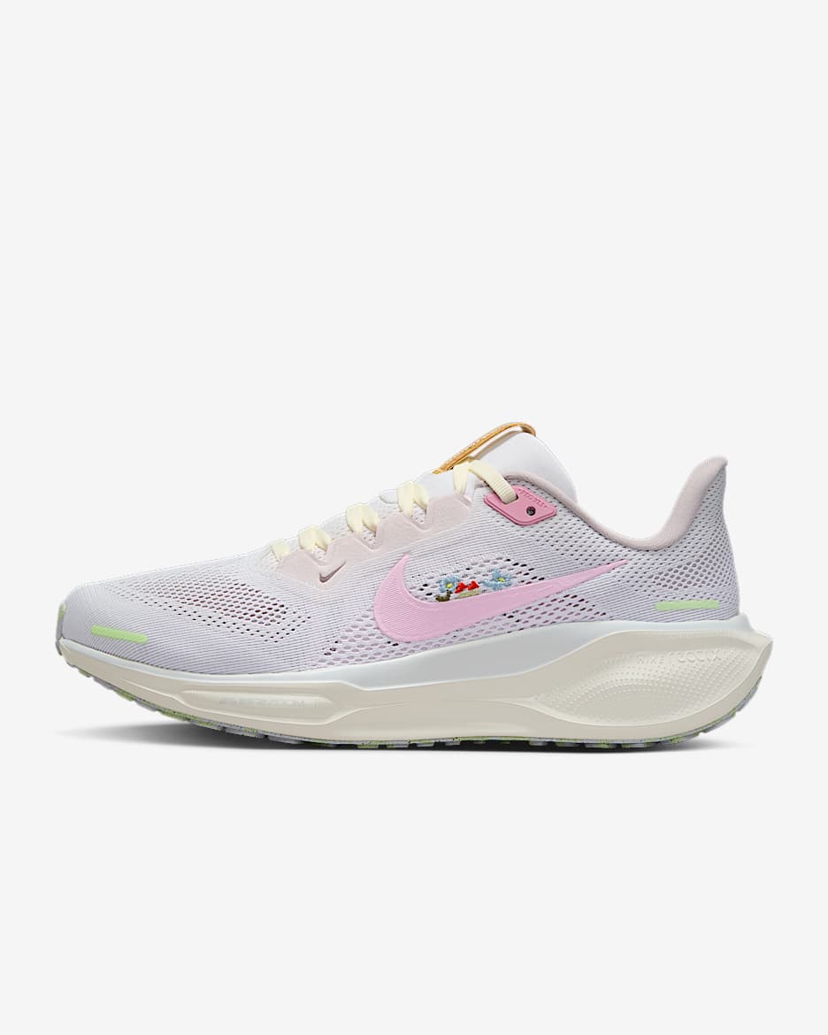 Nike Pegasus 41 夏日轻醒系列耐克飞马女子公路跑步鞋 - 白色/帆白/足球灰/泡沫粉