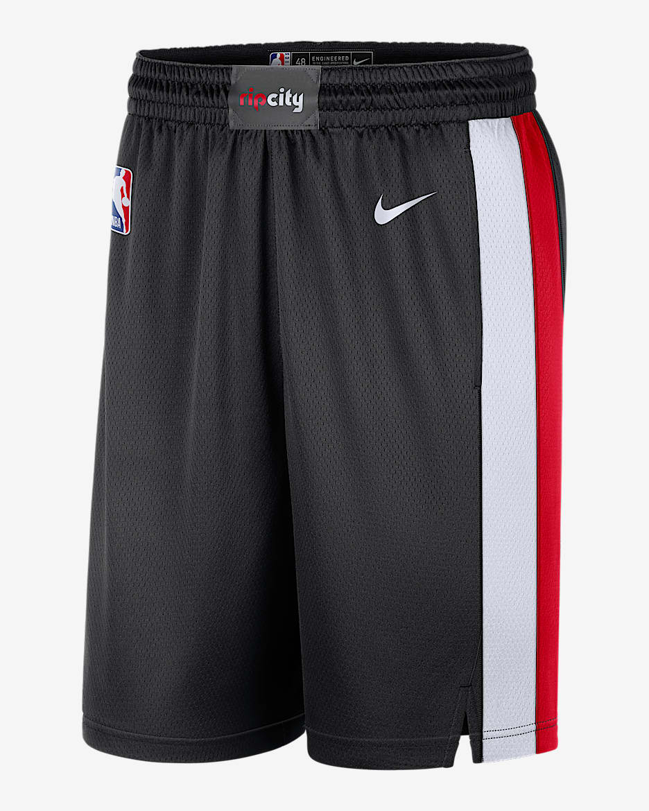 2025/26 赛季波特兰开拓者队 Icon Edition Nike Dri-FIT NBA Swingman 男子速干短裤 - 黑/白色