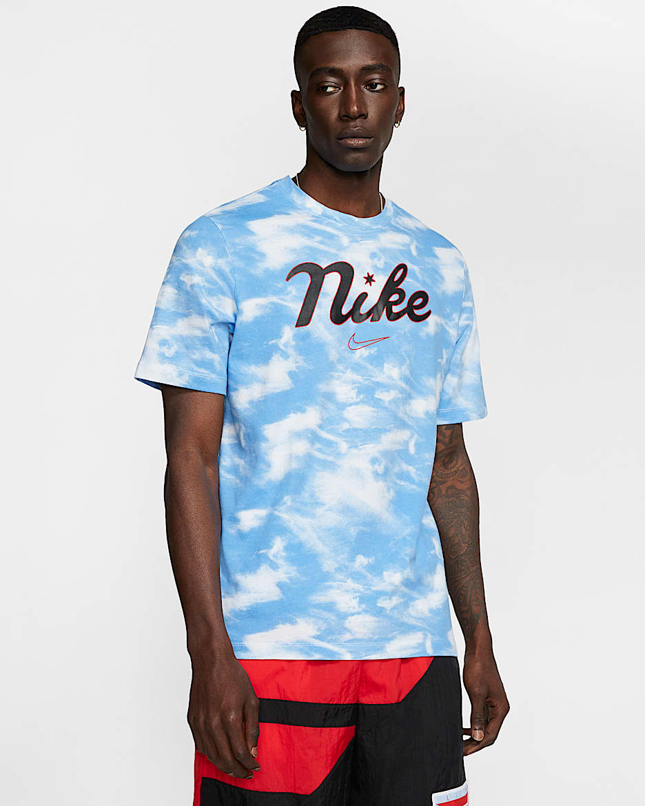 Nike 男子篮球T恤 - 白色/心灵蓝/黑