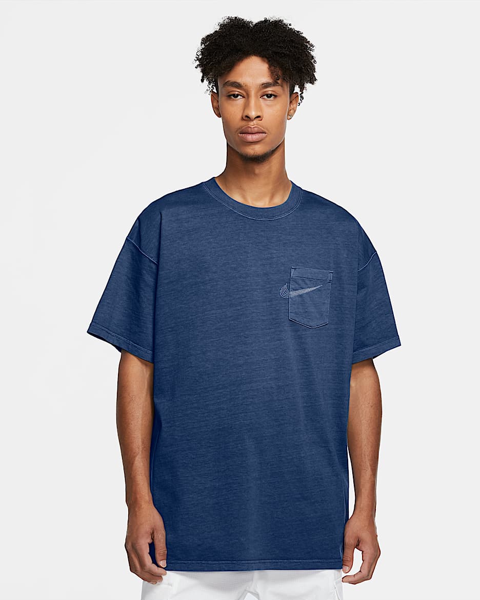 Nike SB 男子口袋滑板T恤 - 神秘深海蓝/调色桦树色/白色