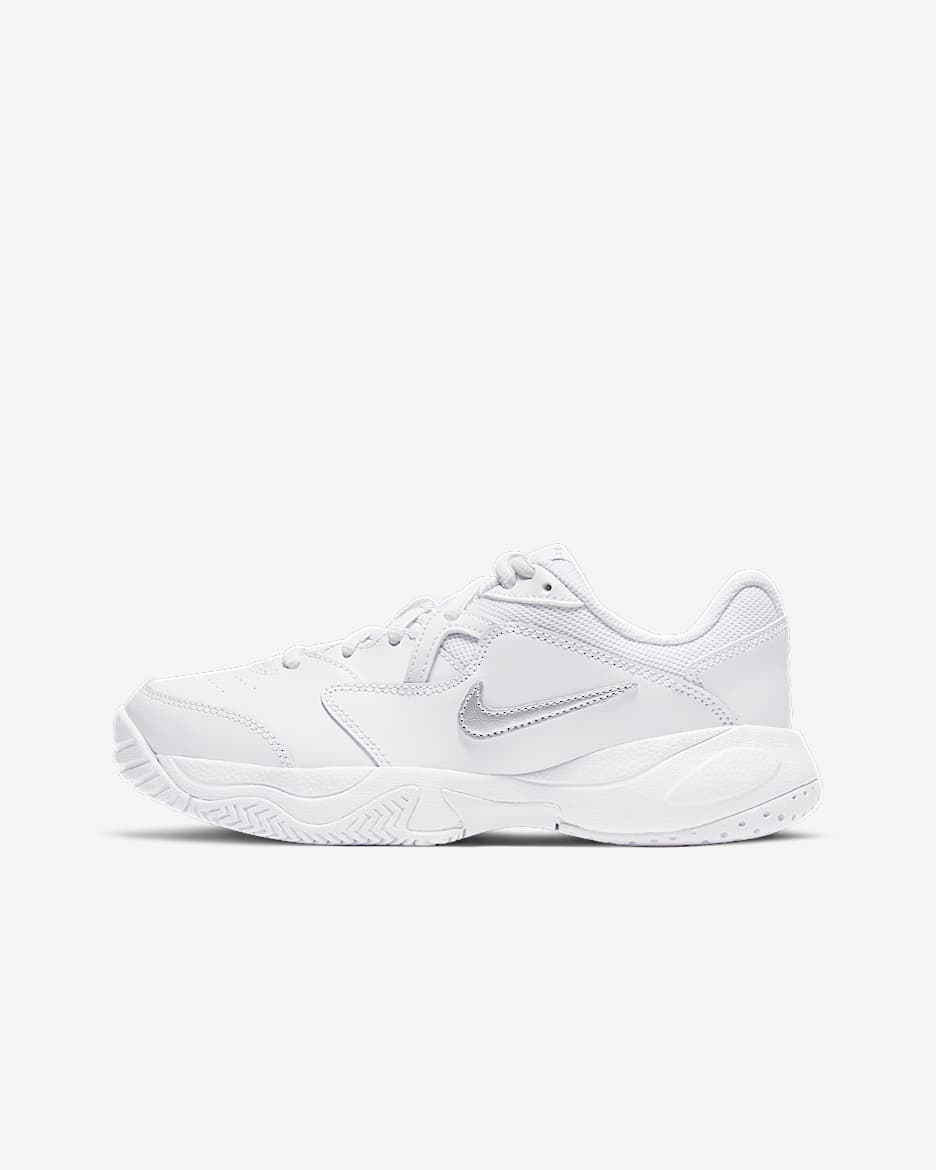 NikeCourt Jr. Lite 2 大童网球鞋 - 白色/金属银