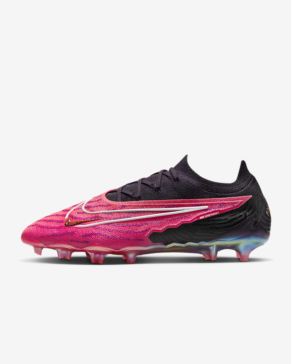 Nike Phantom GX Elite FG 暗煞系列男子天然硬质草地足球鞋 - 透明粉/白色