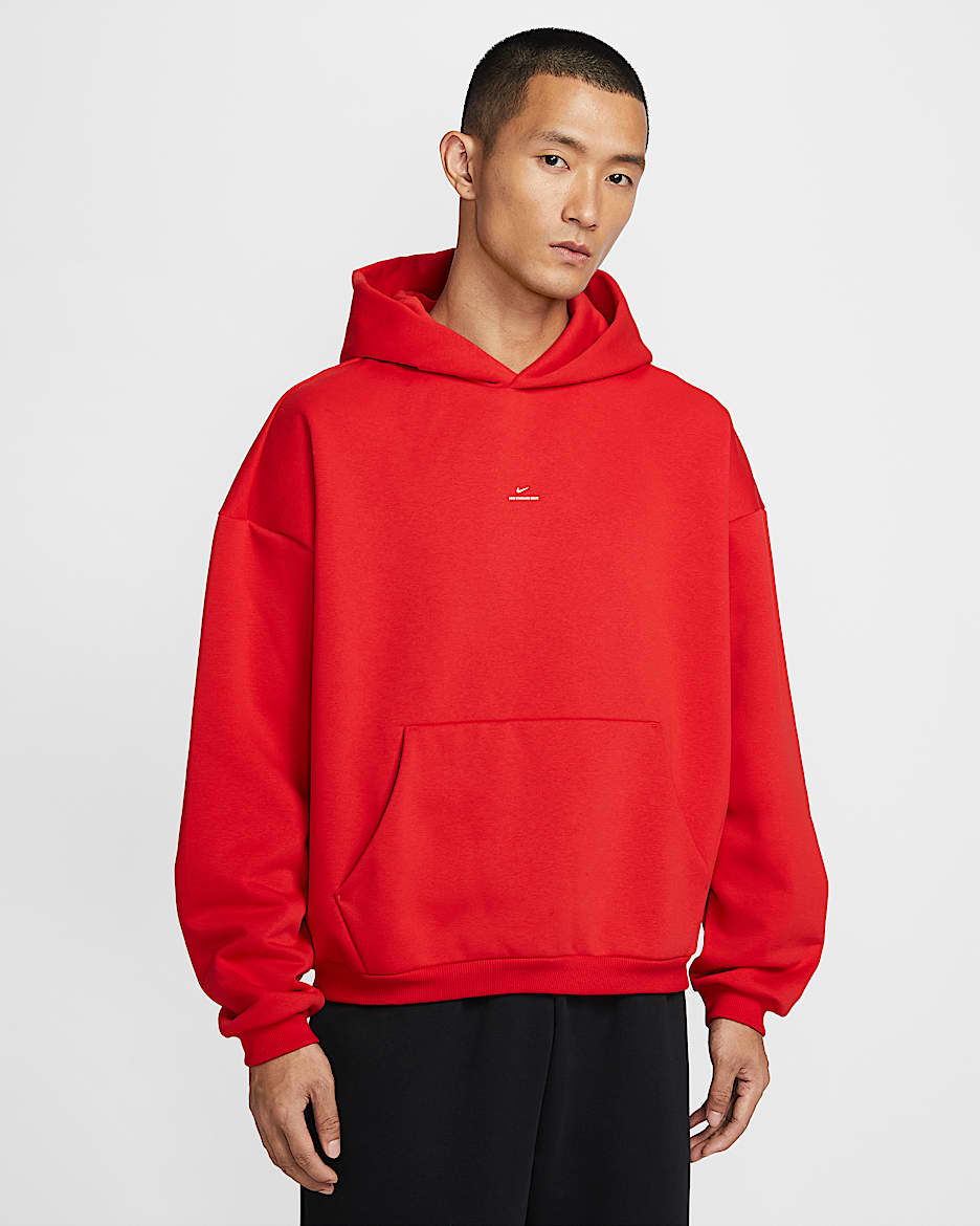 Nike Standard Issue Therma-FIT 耐克篮球小标系列男子加绒篮球套头连帽衫 - 大学红/淡象牙白