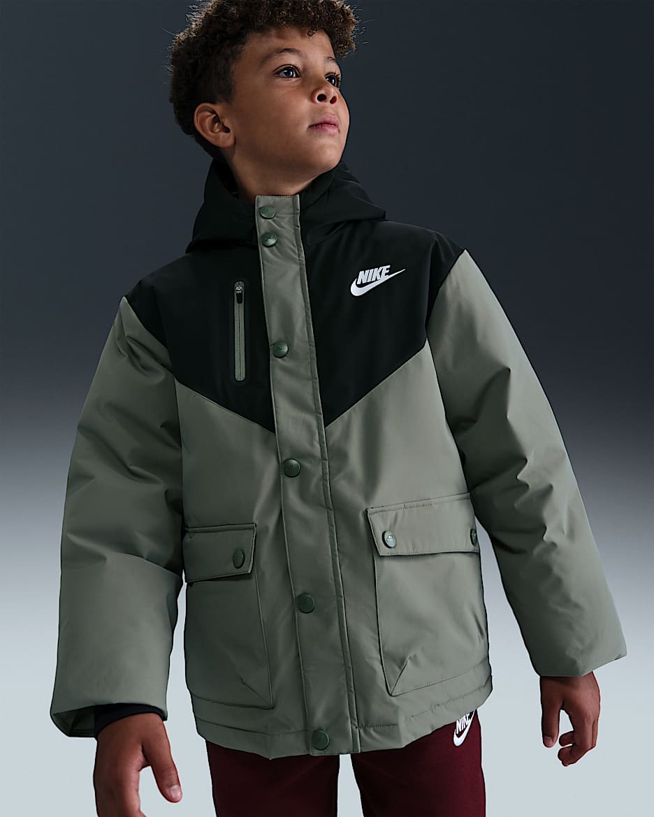Nike 大童三防羽绒工装夹克 - 浅军绿
