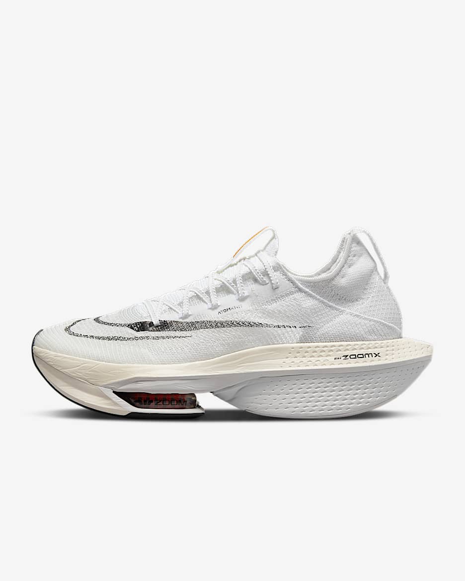 Nike Air ZM Alphafly NEXT% 2 Proto 男/女公路竞赛跑步鞋 - 白色/荷兰橙/黑