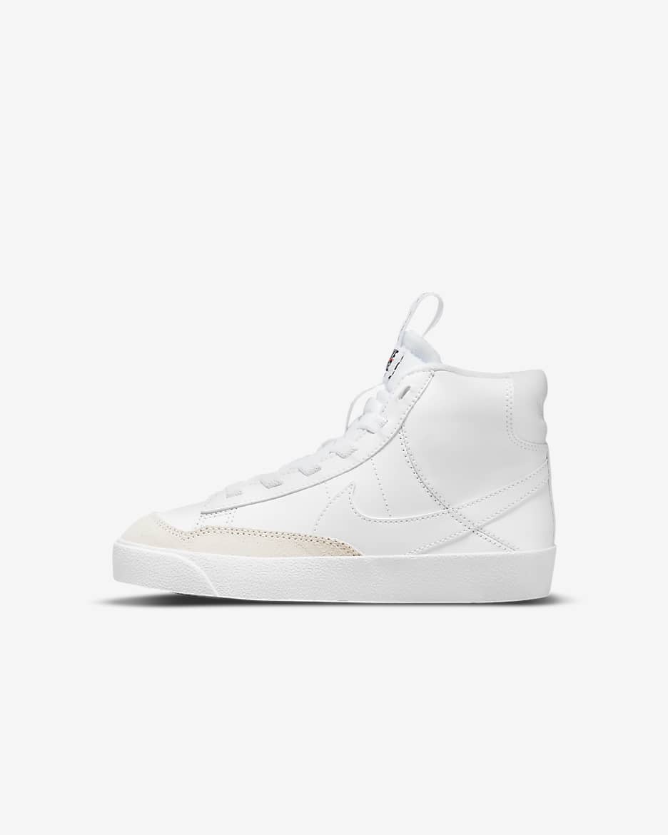 Nike Blazer Mid '77 SE D (PS) 幼童运动童鞋 - 白色/白色/黑/白色