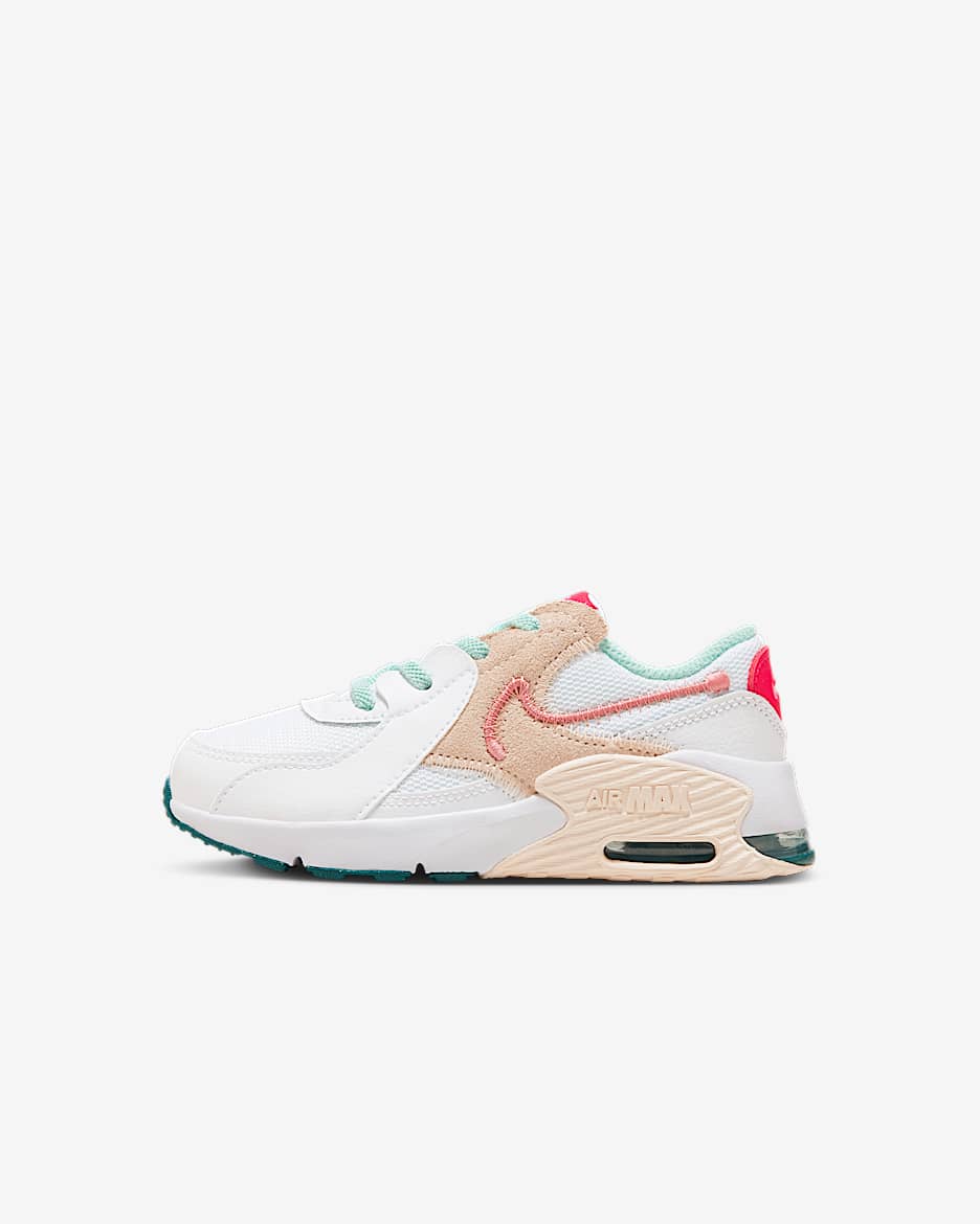Nike Air Max Excee PS 幼童运动童鞋 - 白色/冰番石榴色/迷人红/星尘红