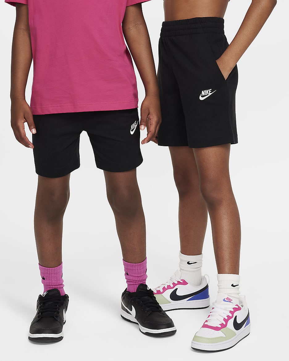 Nike Sportswear Club 大童针织短裤 - 黑/白色