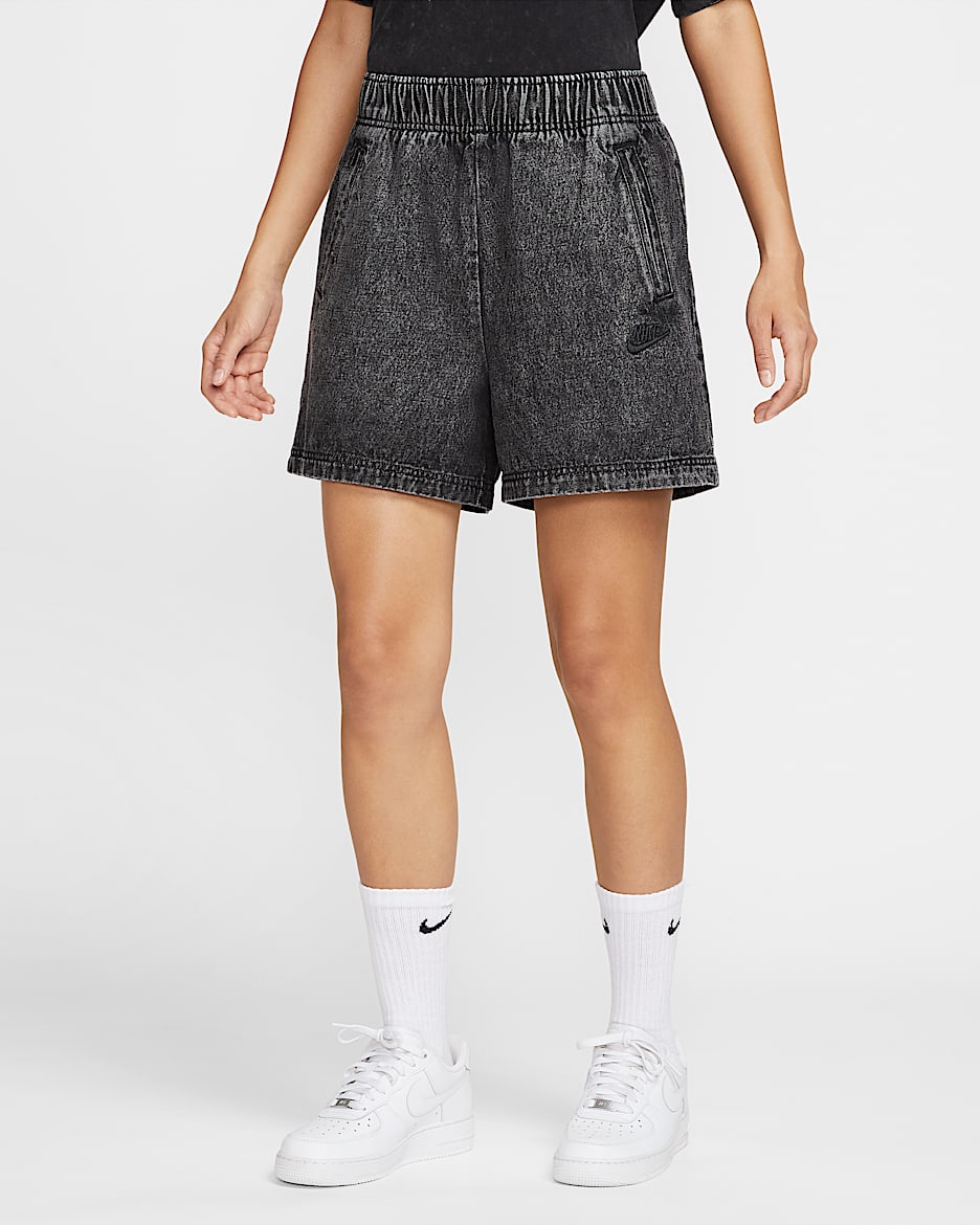 Nike Sportswear 女子牛仔布短裤 - 黑