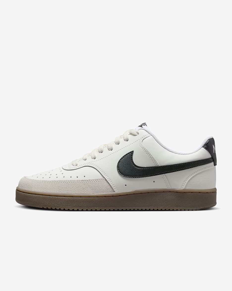 Nike Court Vision Low 男子运动鞋板鞋 - 帆白/浅土褐/白色/黑