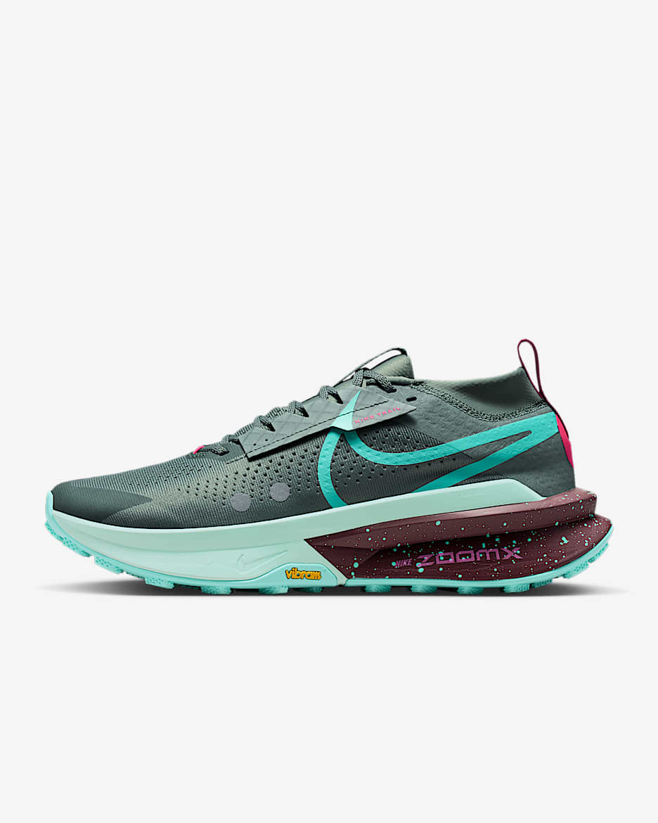 Nike Zegama Trail 2 男子越野跑步鞋 - 土绿/泡沫薄荷绿/鲜亮勃艮第酒红/漂白宝石绿