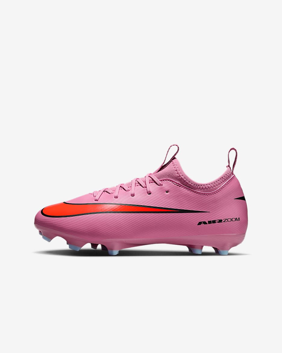 Nike Jr. Mercurial Vapor 16 Academy 耐克刺客系列大童多种场地低帮足球鞋 - 神秘火烈鸟红/鲜橙红/黑