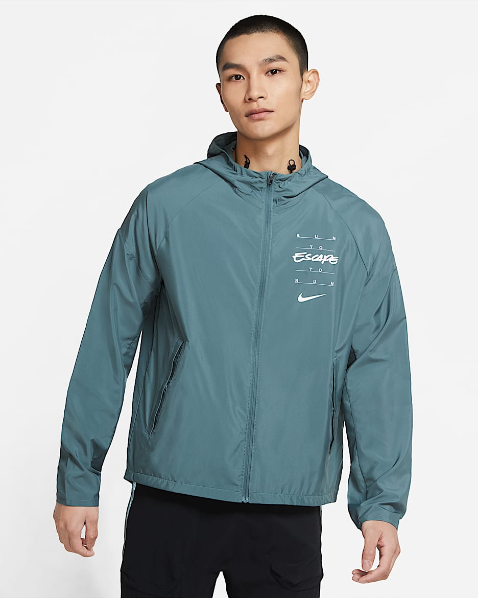 Nike Essential Wild Run 男子印花跑步夹克 - 戟叶绿