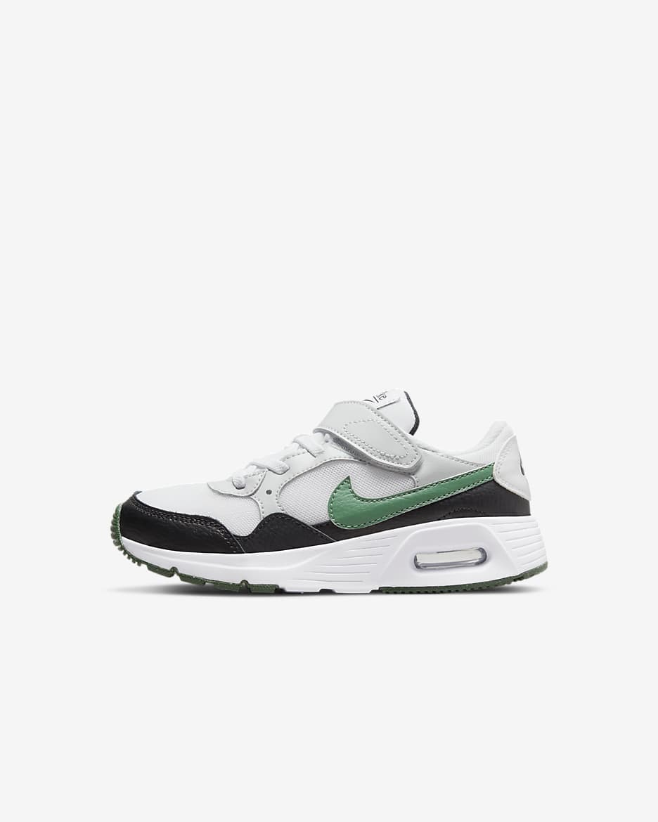Nike Air Max SC (PSV) 幼童运动童鞋 - 白色/黑/白金色/峡谷绿