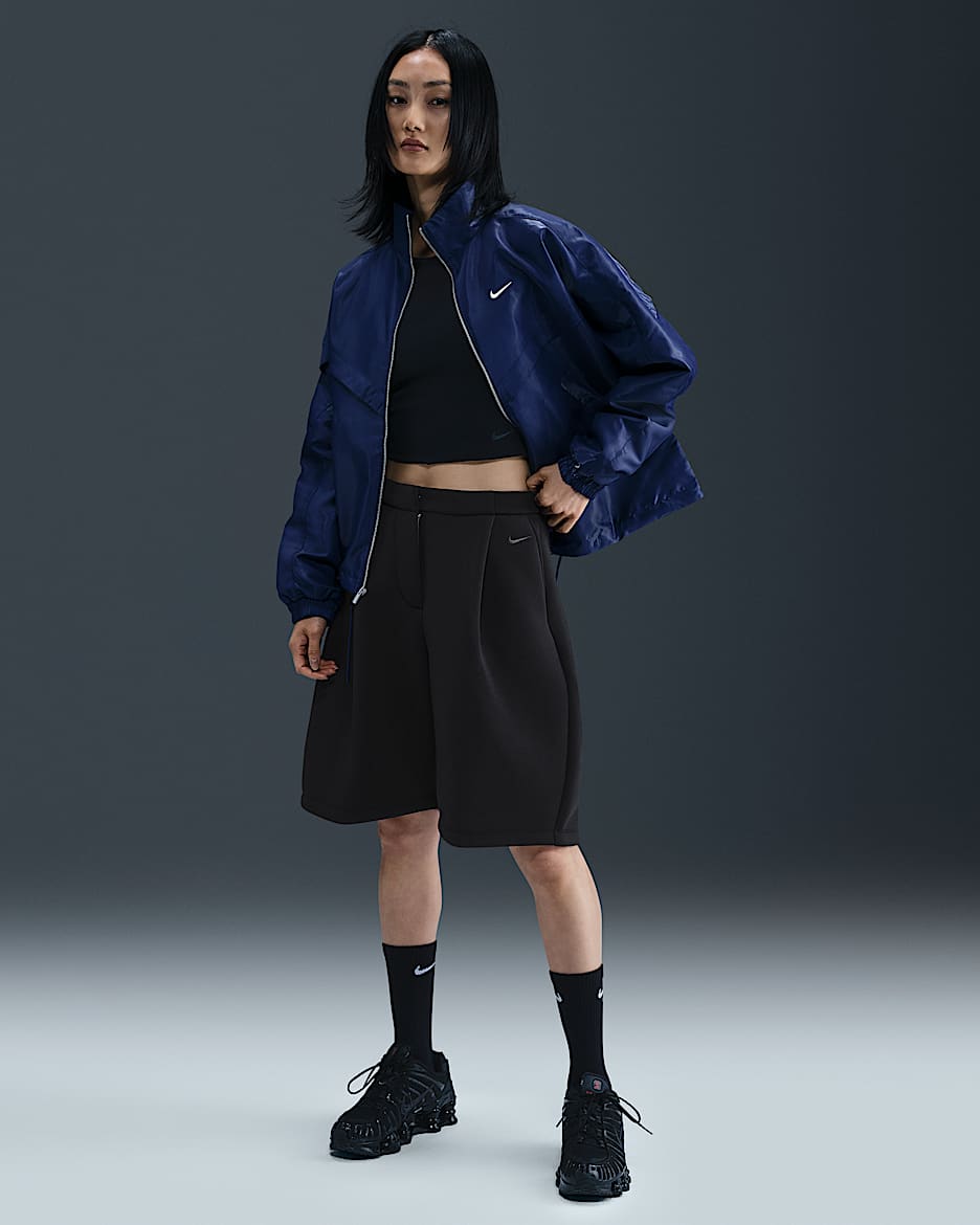 Nike Sportswear Modern Fleece 女子中腰宽松短裤 - 黑/煤黑