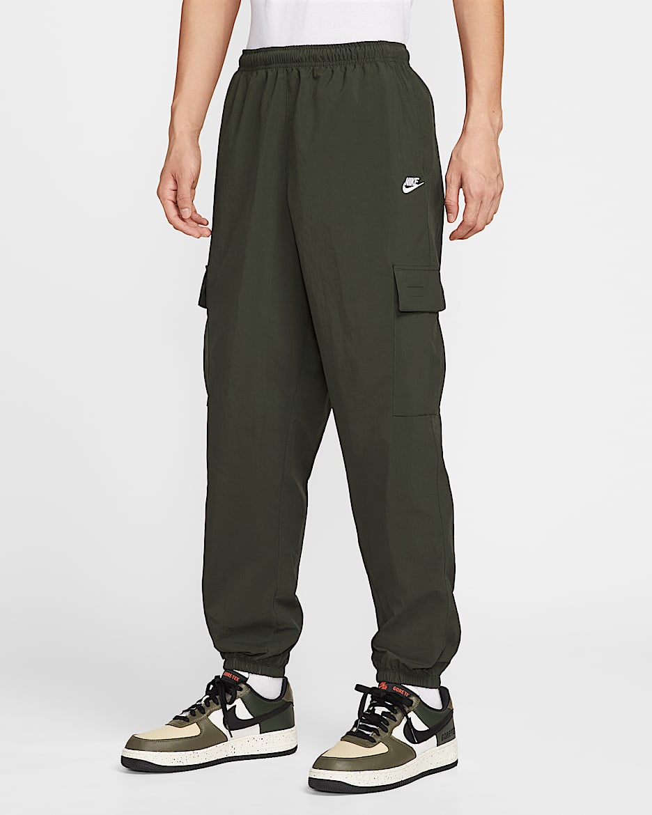 Nike Club 男子梭织工装长裤 - 红杉绿/白色