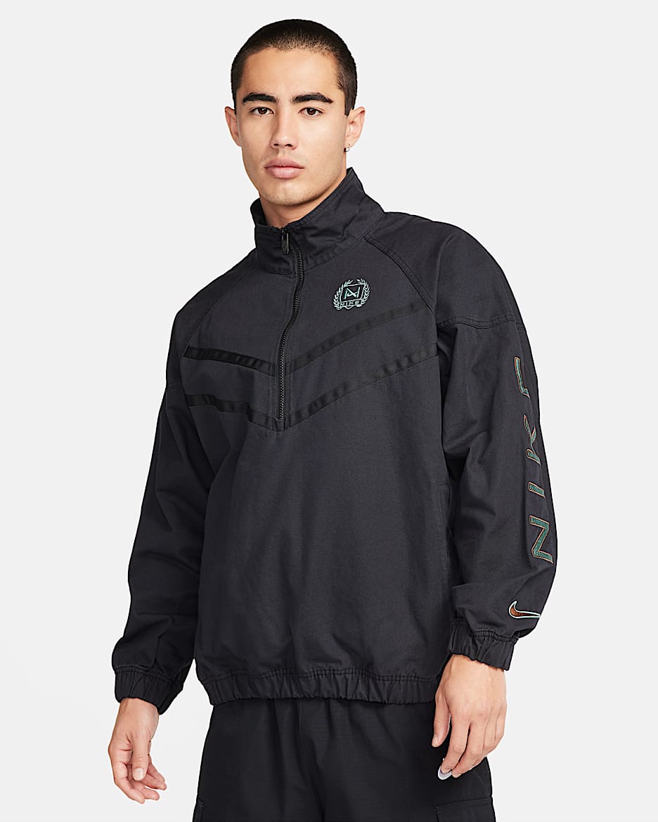Nike Windrunner 男子复古帆布上衣 - 黑/海岸绿/惊喜可可色