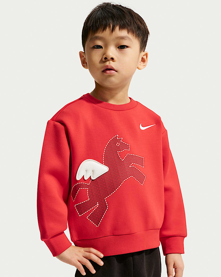 Nike 马年限定脱缰系列新年款婴童圆领运动衫 - 大学红