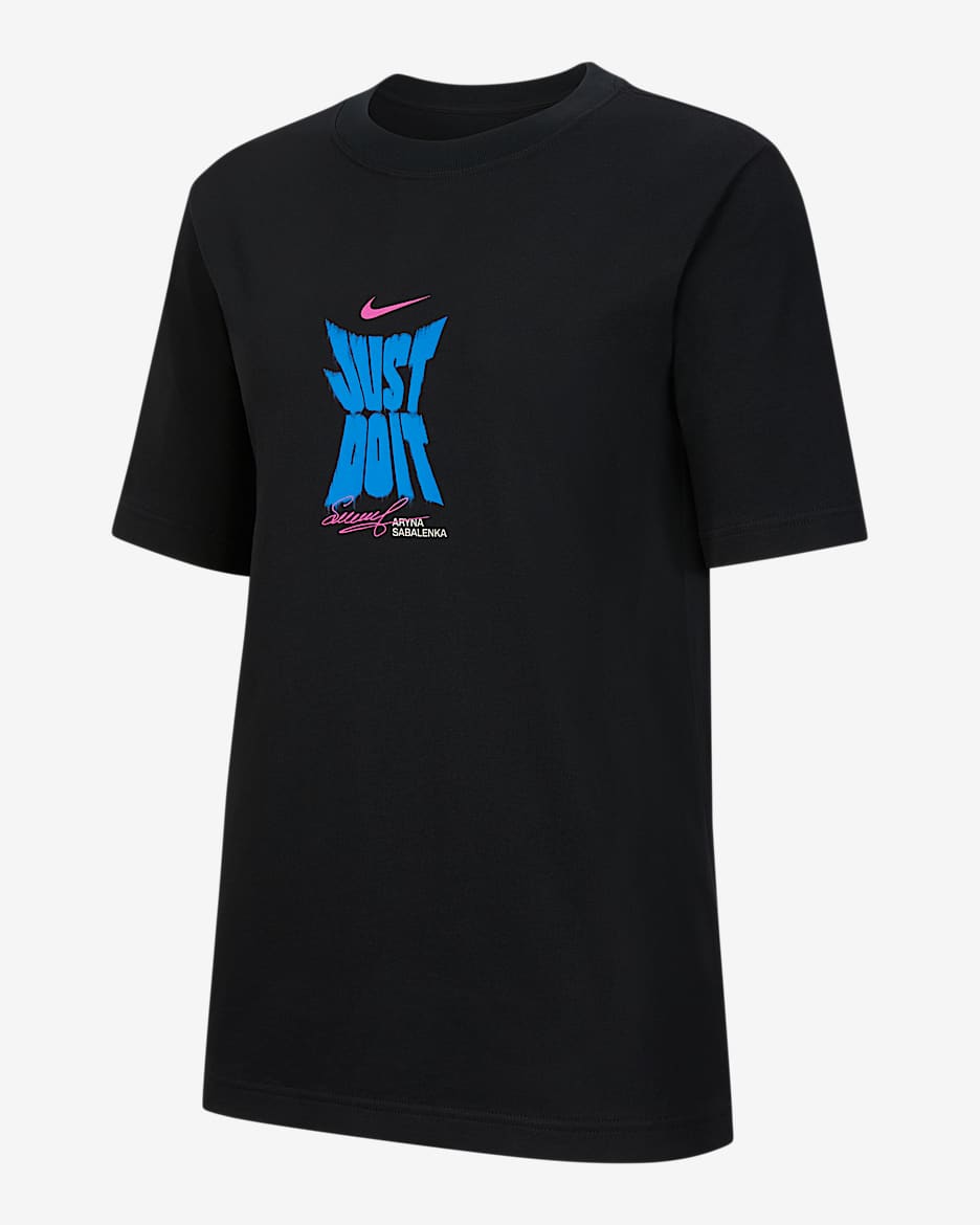 Nike 女子网球T恤 - 黑