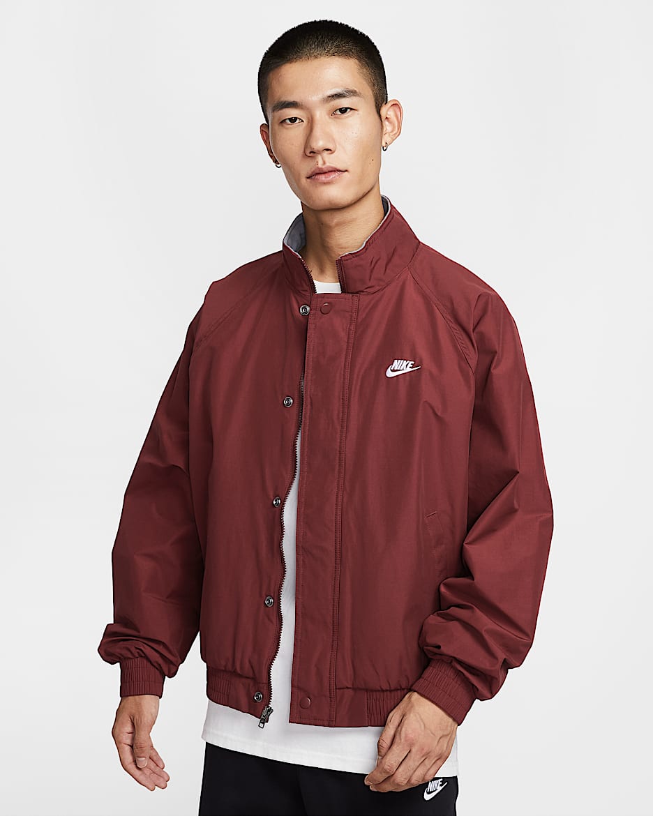 Nike Club Futura 男子摇粒绒里料夹克 - 暗队红/白色