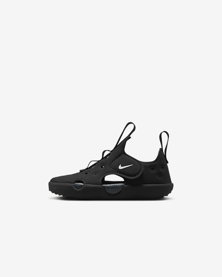 Nike Sunray Protect 4 婴童易穿脱包头凉鞋 - 黑/煤黑/白色