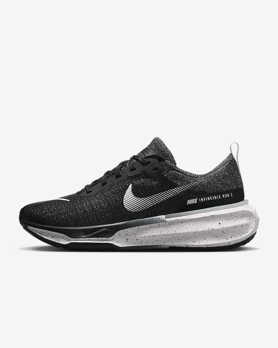 Nike Invincible 3 男子 ZoomX 透气公路跑步鞋 - 黑/白色