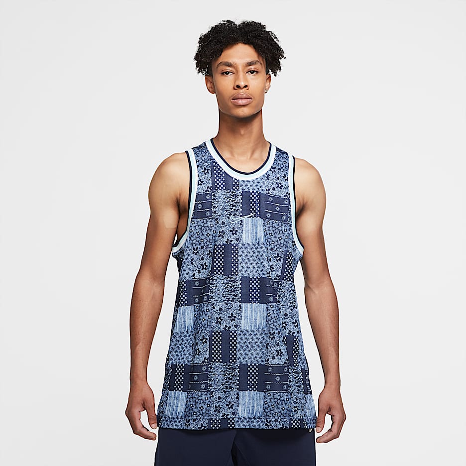 Nike Dri-FIT DNA 男子篮球球衣 - 深宝蓝/冰河蓝
