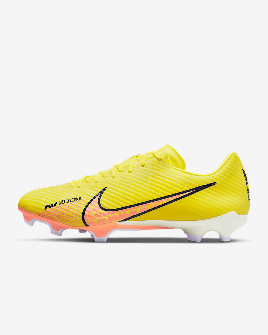 Nike Zoom Vapor 15 Academy FG/MG 男子多种场地足球鞋 - 冲击黄/椰奶色/粉紫/夕阳红