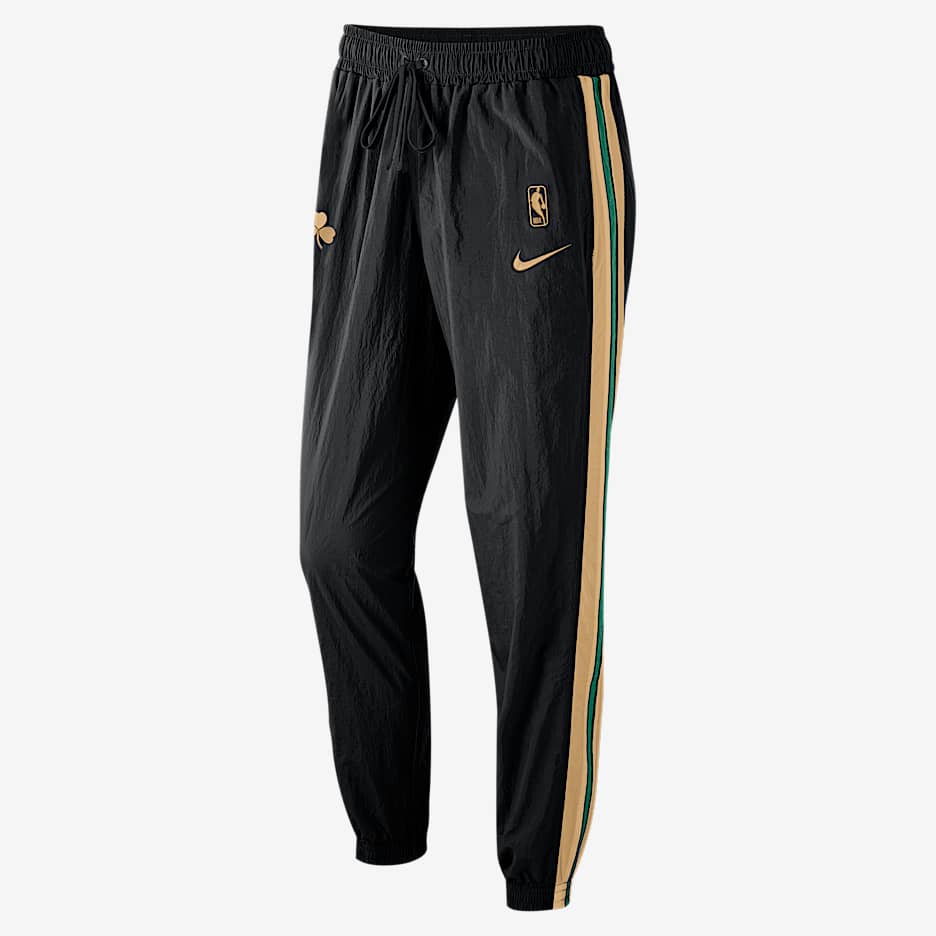 波士顿凯尔特人队 Courtside City Edition Nike NBA 男子运动长裤 - 黑/苜蓿绿/俱乐部金