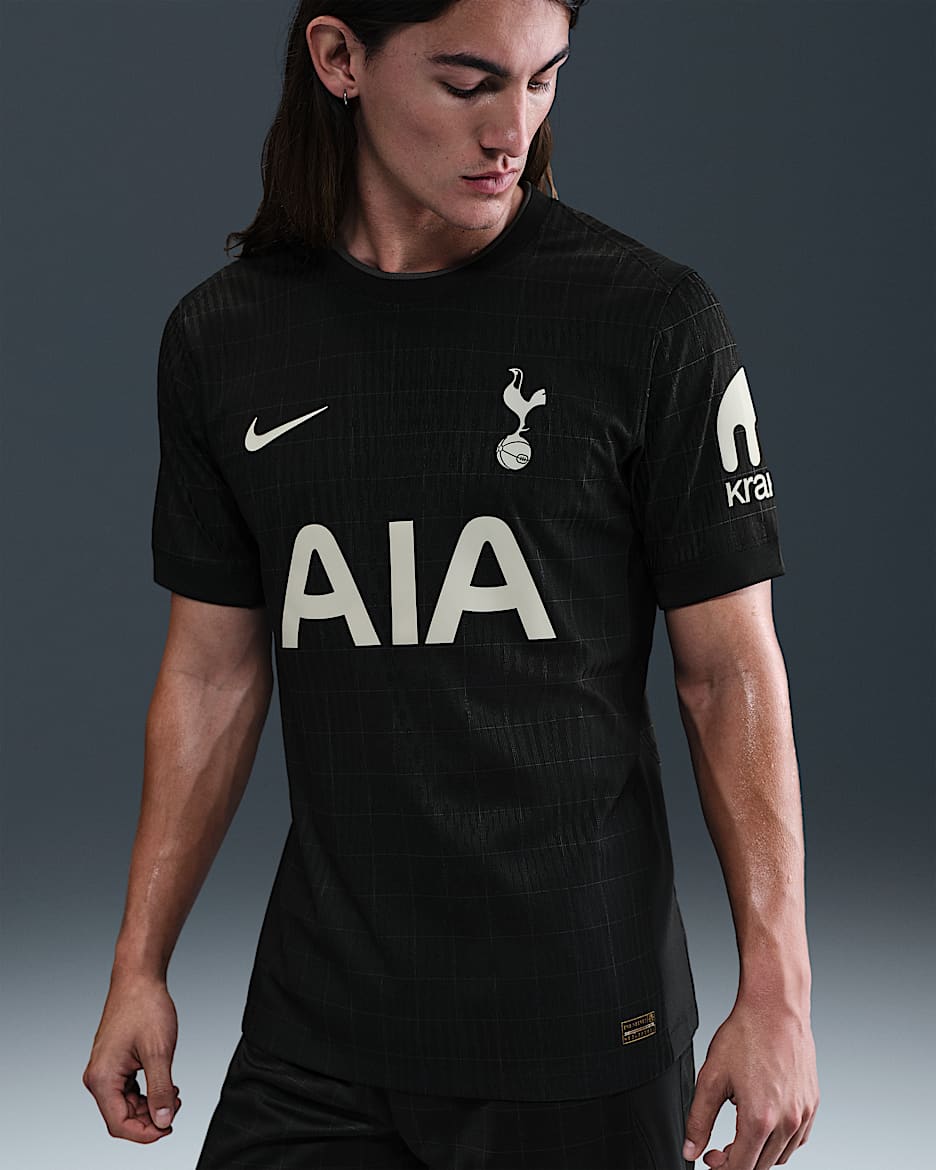 2025/26 赛季托特纳姆热刺客场球员版 Nike Dri-FIT ADV 男子速干足球球衣 - 黑/浅铁矿石灰